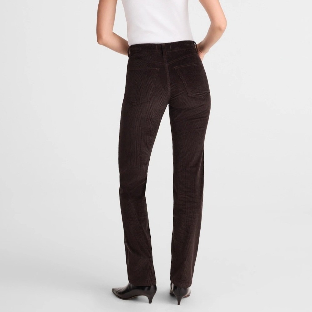 Madewell Longline Straight Pants Corduroy Classic Minimalist Walnut Brown 27